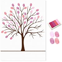 Suki Suki DIY - Libro de visitas con almohadilla de tinta para decoración de pared (rosa)